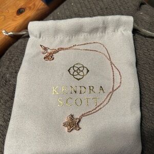 NIP Kendra Scott Rose Gold Jae Druzy Star Pendant Necklace